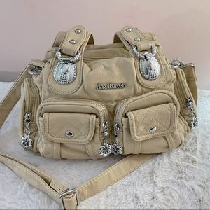 Angel Barcelo shoulder bag in tan, gently used